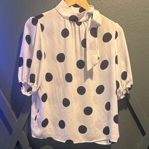 AUW Black and White Polka Dot Blouse